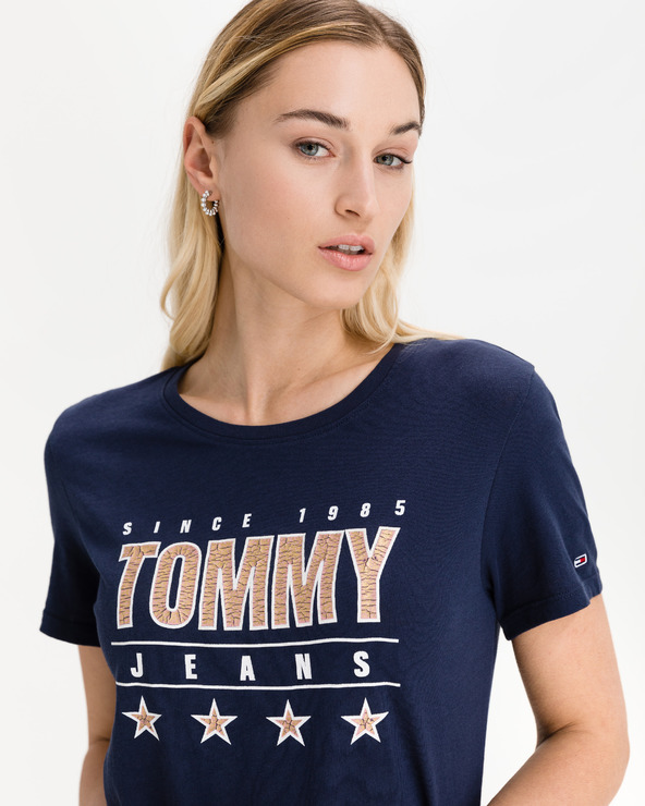 Tommy Jeans Slim Metallic Majica plava