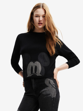 Desigual Mickey Patch Denim Džemper