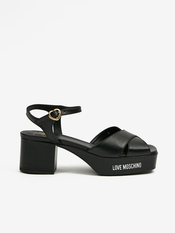 Love Moschino Love Moschino crne ženske kožne sandale
