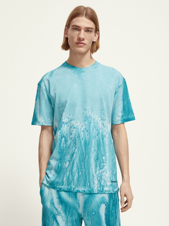 Scotch & Soda Scotch & Soda tirkizna muška majica s uzorkom
