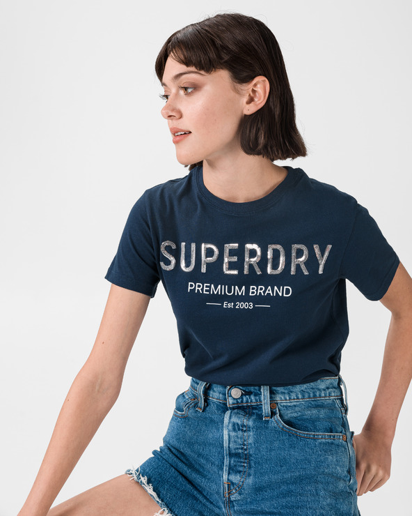 SuperDry Premium Sequin Majica plava